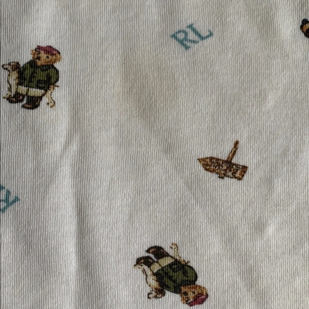Ralph Lauren Classic Bear Baby Cream Blanket